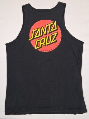 Vtg Santa Cruz Skateboards Alstyle Apparel Tank Top Mens Large Black